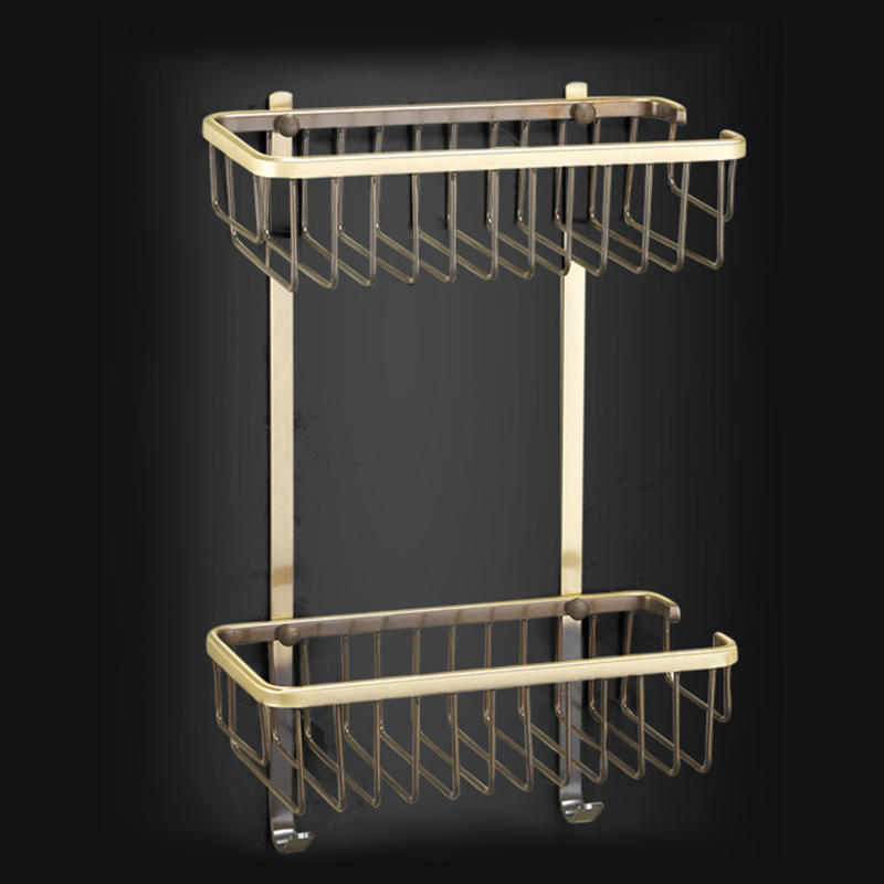 Brass bathroom hardware rack