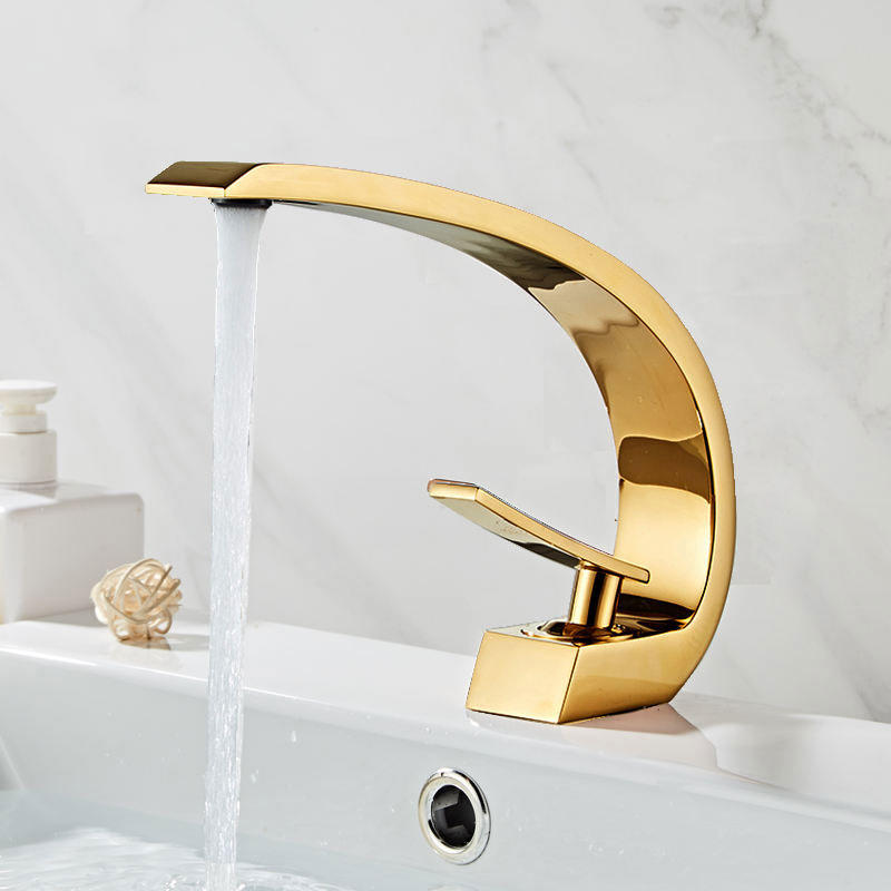 Brass Gold Finish Mixer Bathtub Faucet