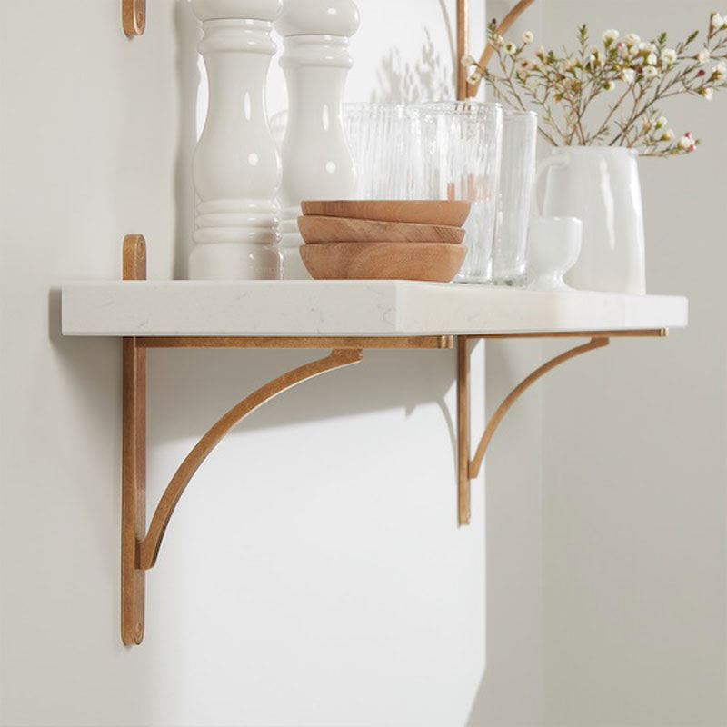Brass shelf brackets 