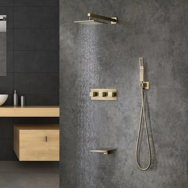 In-Wall Brass Bathroom Shower 