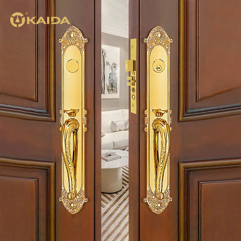 Brass Entry Door Handle Lock