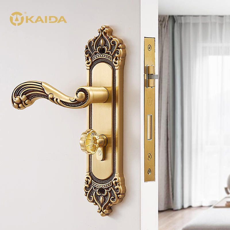 Brass Vintage Crown Door Handle Lock