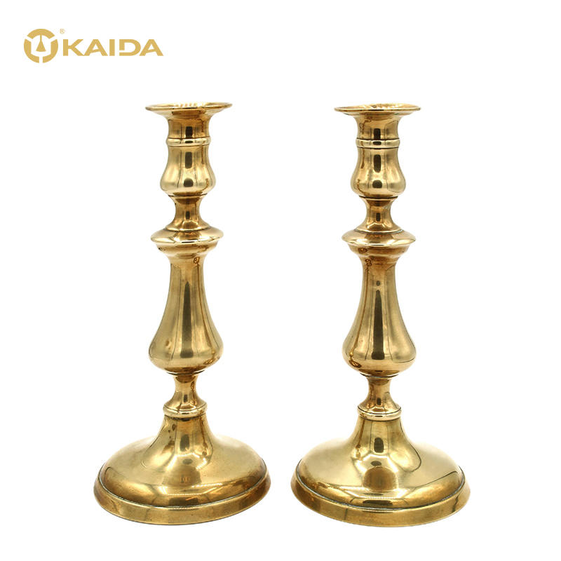 English Victorian Antique Brass Candlesticks